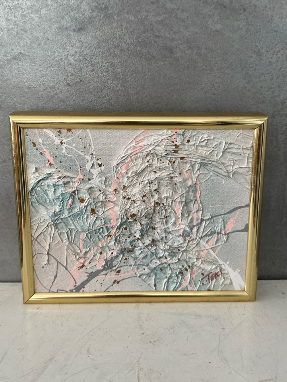FRAMED Vintage COLLECTORS CO. 1990’s Multimedia Painting Texture Art SIGNED